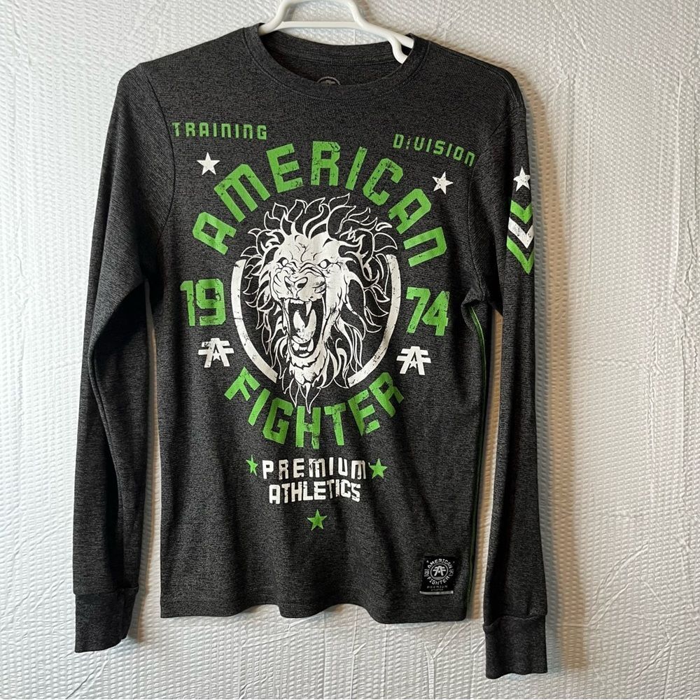 American Fighter Waffle Knit Thermal Long Sleeve Shirt Size L